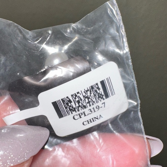 Cultured pearl ring 7-8 mm with lab diamond silver ring size 7 - Picture 5 of 5